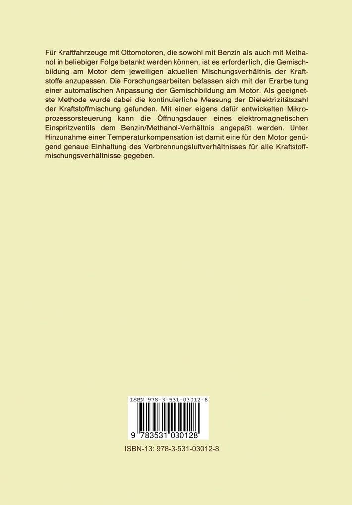 Weitere Ansicht: Verfahren zur automatischen Anpassung der Kraftstoffdosierung bei Fahrzeugen für Benzin/Methanol-Mischbetrieb | Franz Pischinger