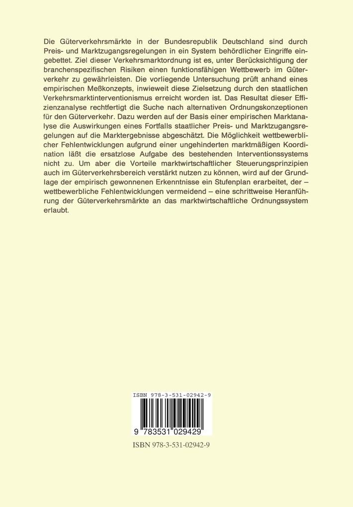 Weitere Ansicht: Der Güterverkehr als wettbewerbspolitischer Ausnahmebereich | Walter Hoener