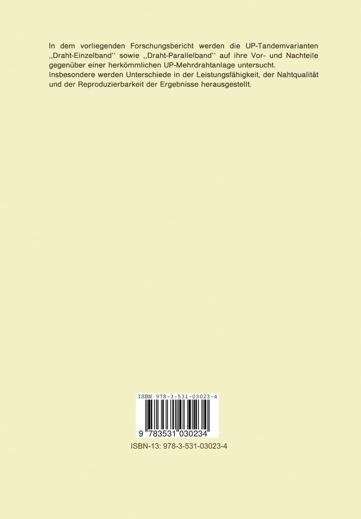 Weitere Ansicht: Untersuchungen zur Technologie und zum Prozeßablauf beim Unterpulver-Verbindungsschweißen mit Draht- und Bandelektroden in Tandemanordnung | Friedrich Eichhorn
