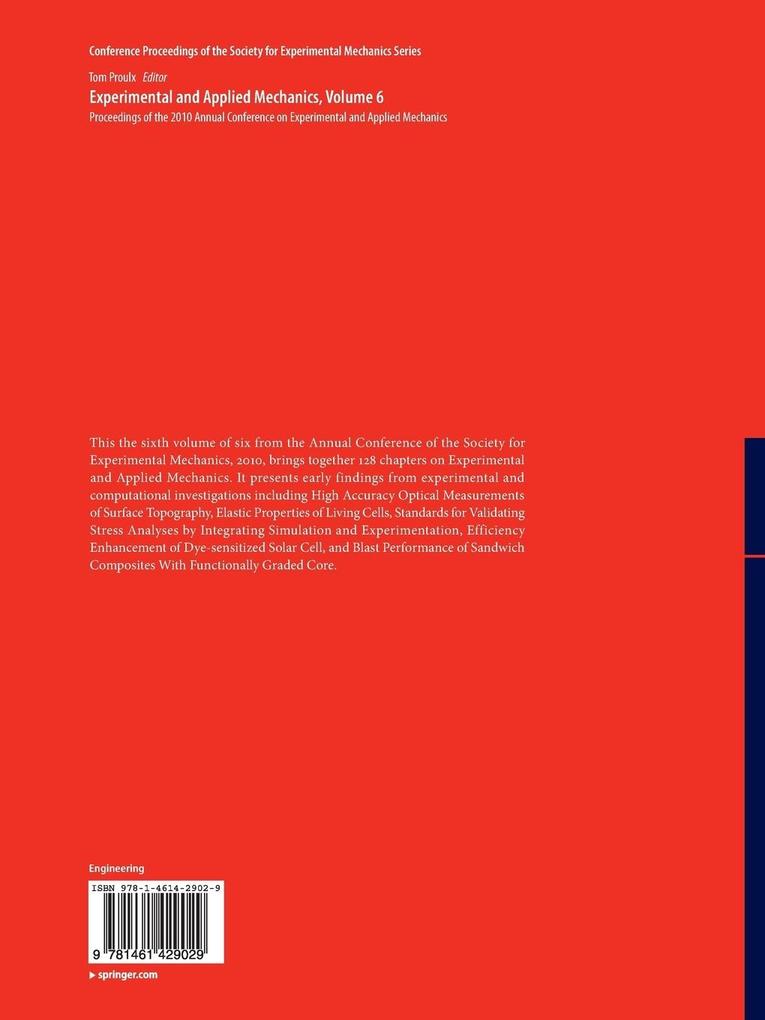 Weitere Ansicht: Experimental and Applied Mechanics, Volume 6