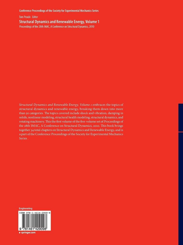 Weitere Ansicht: Structural Dynamics and Renewable Energy, Volume 1