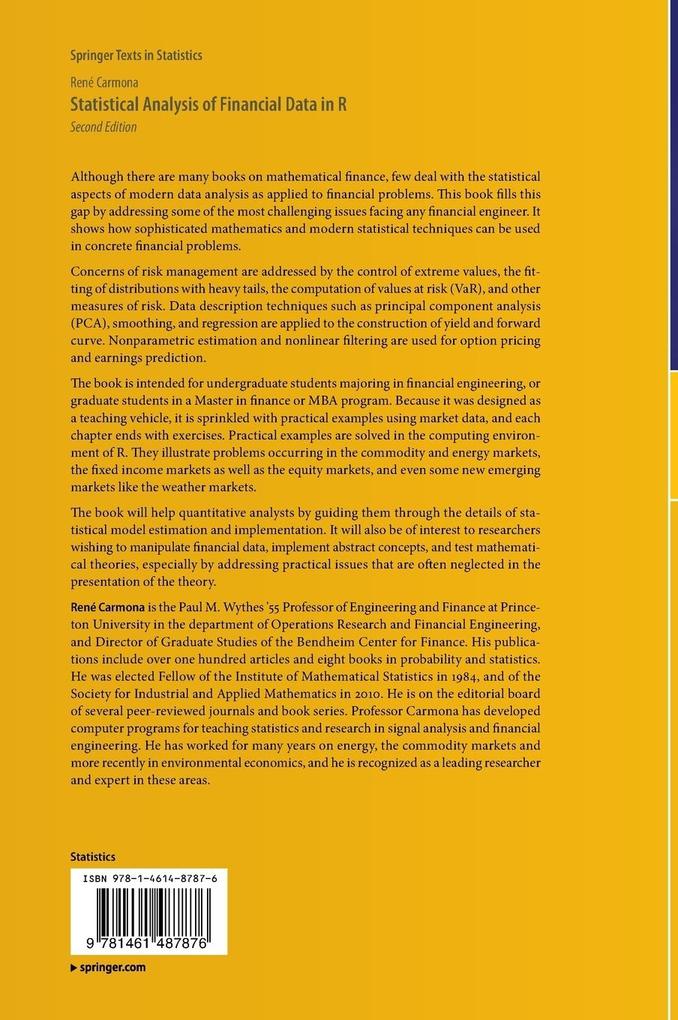 Weitere Ansicht: Statistical Analysis of Financial Data in R | René Carmona
