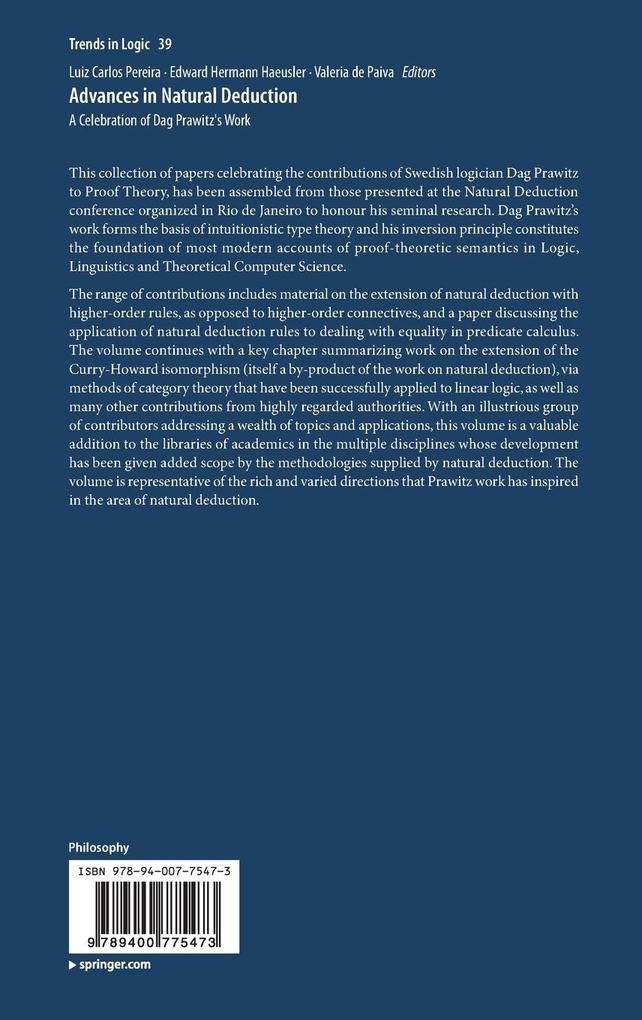 Weitere Ansicht: Advances in Natural Deduction