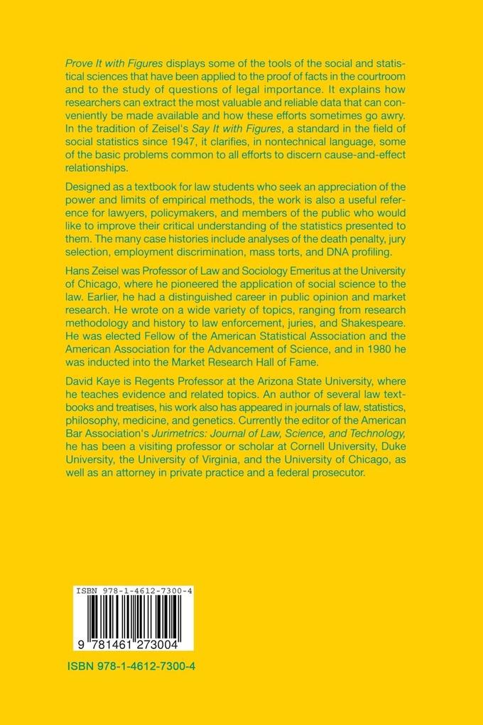 Weitere Ansicht: Prove It with Figures | David Kaye, Hans Zeisel