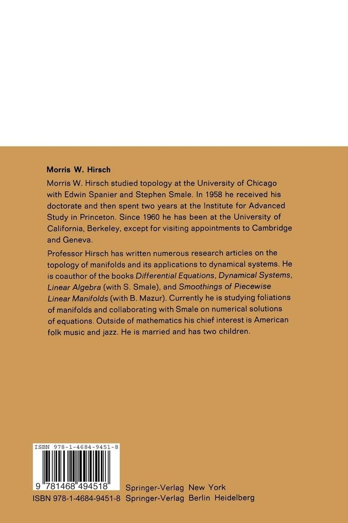 Weitere Ansicht: Differential Topology | Morris W. Hirsch