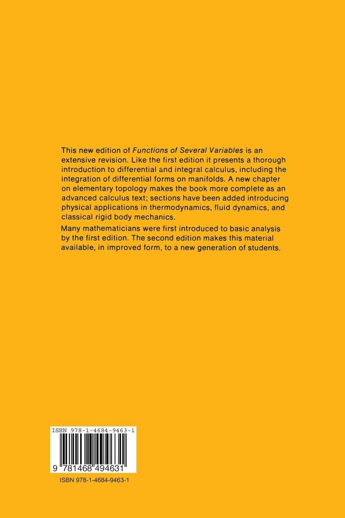 Weitere Ansicht: Functions of Several Variables | Wendell Fleming