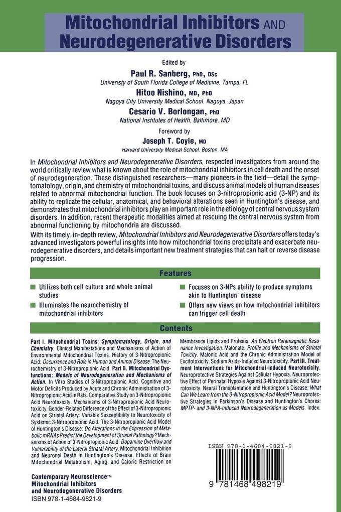 Weitere Ansicht: Mitochondrial Inhibitors and Neurodegenerative Disorders