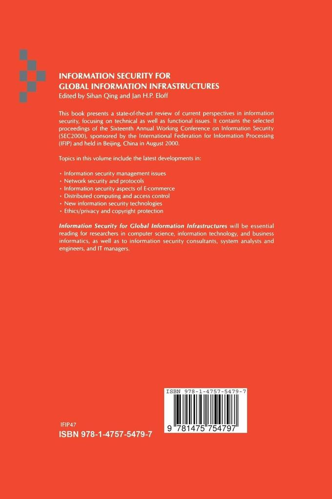 Weitere Ansicht: Information Security for Global Information Infrastructures