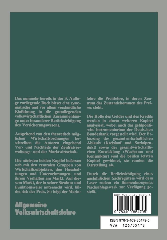 Weitere Ansicht: Allgemeine Volkswirtschaftslehre | Werner Mahr, Roland Eisen