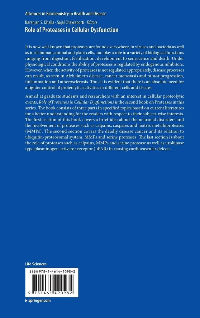Weitere Ansicht: Role of Proteases in Cellular Dysfunction