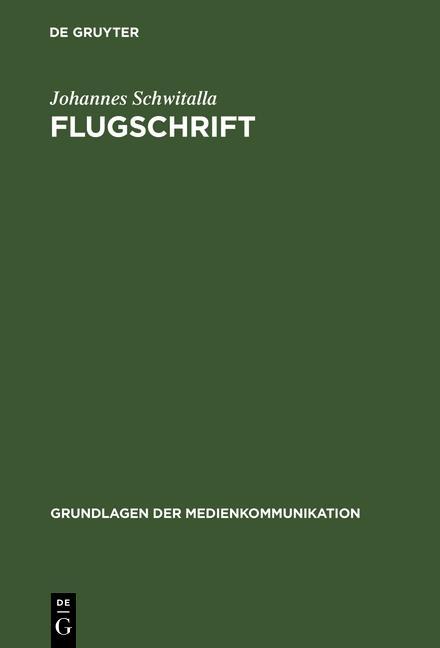 Produktbild: Flugschrift | Johannes Schwitalla