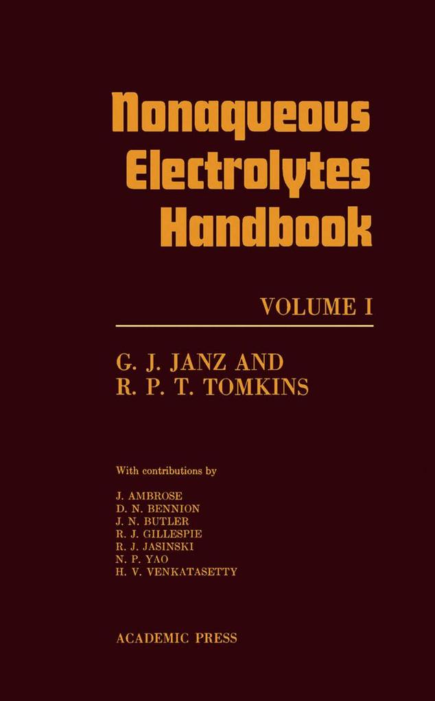 Nonaqueous Electrolytes Handbook als eBook pdf