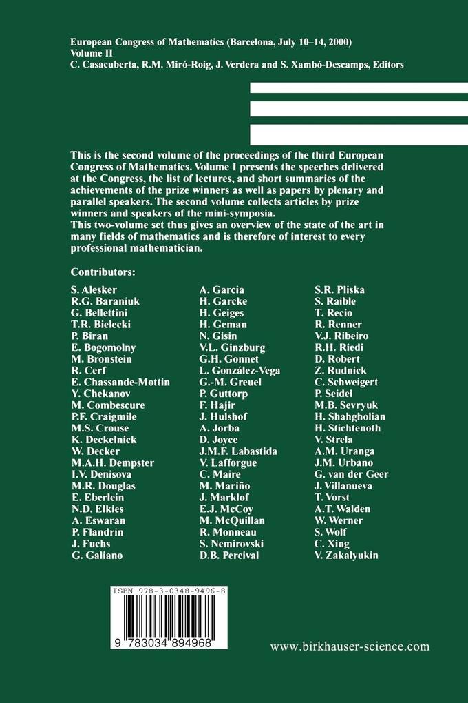 Weitere Ansicht: European Congress of Mathematics