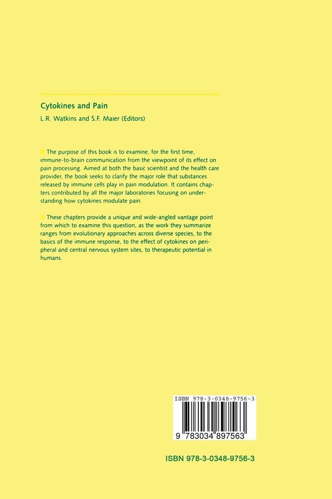 Weitere Ansicht: Cytokines and Pain | S.F. Maier, L.R. Watkins
