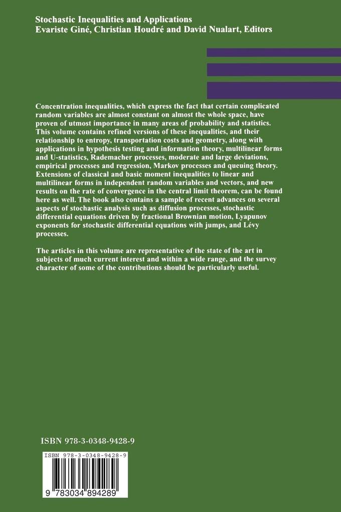 Weitere Ansicht: Stochastic Inequalities and Applications