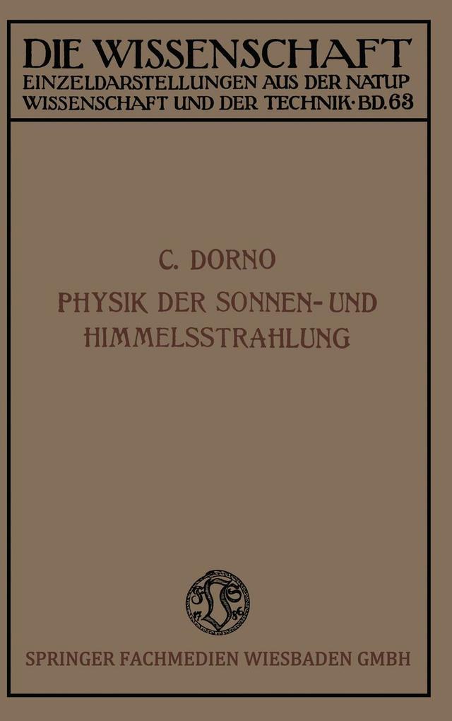 Produktbild: Physik der Sonnen- und Himmelsstrahlung | Carl W. Dorno