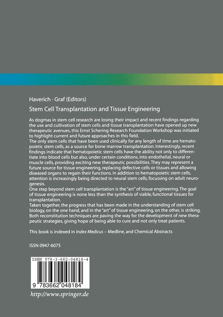 Weitere Ansicht: Stem Cell Transplantation and Tissue Engineering