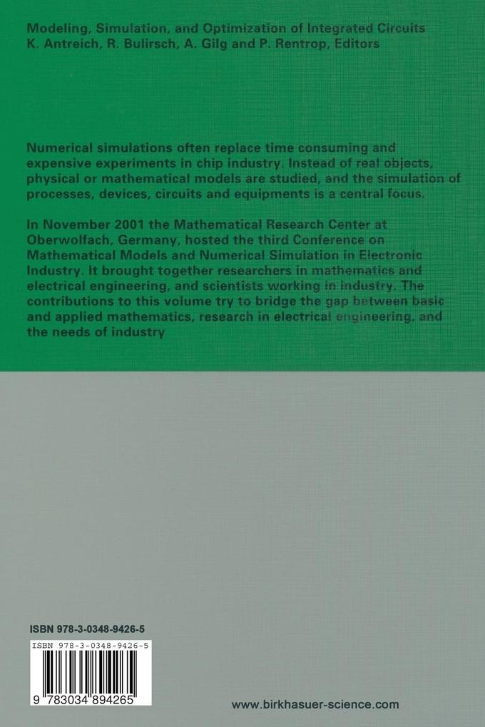 Weitere Ansicht: Modeling, Simulation, and Optimization of Integrated Circuits