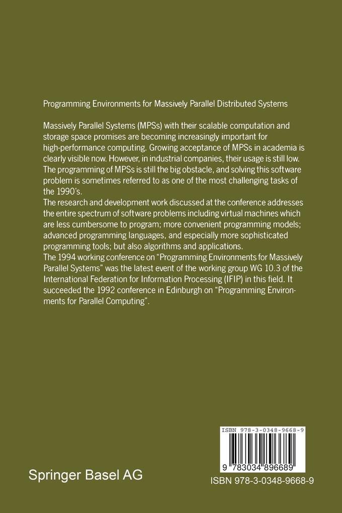 Weitere Ansicht: Programming Environments for Massively Parallel Distributed Systems