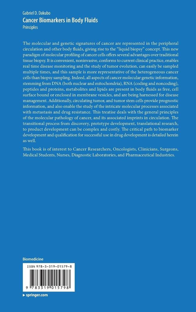 Weitere Ansicht: Cancer Biomarkers in Body Fluids | Gabriel D. Dakubo