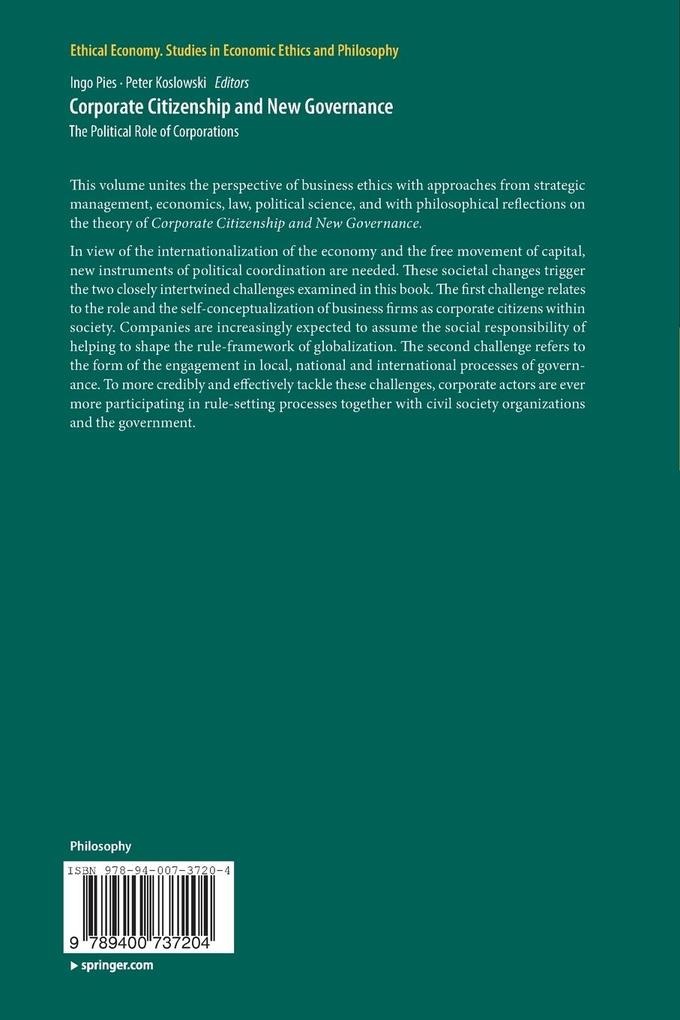 Weitere Ansicht: Corporate Citizenship and New Governance