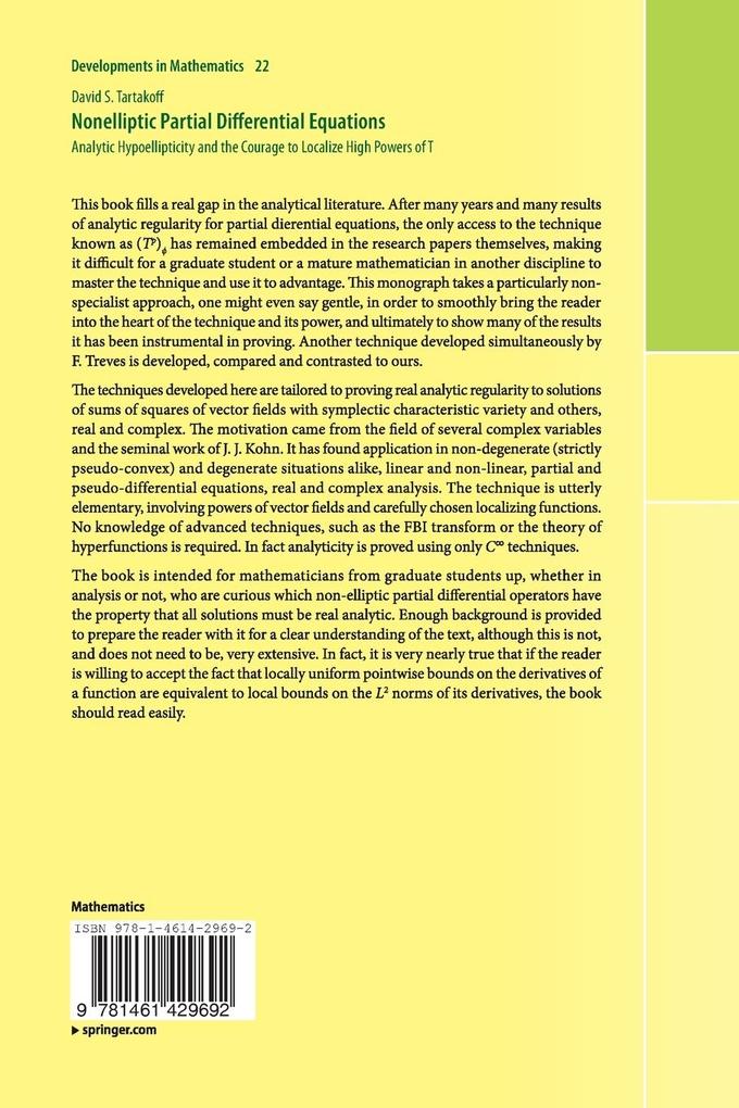 Weitere Ansicht: Nonelliptic Partial Differential Equations | David S. Tartakoff