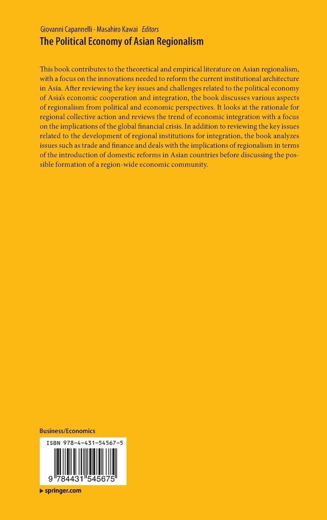 Weitere Ansicht: The Political Economy of Asian Regionalism