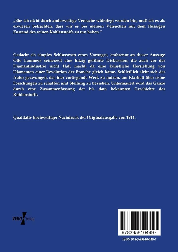 Weitere Ansicht: Verflüssigung der Kohle und Herstellung der Sonnentemperatur | Otto Lummer