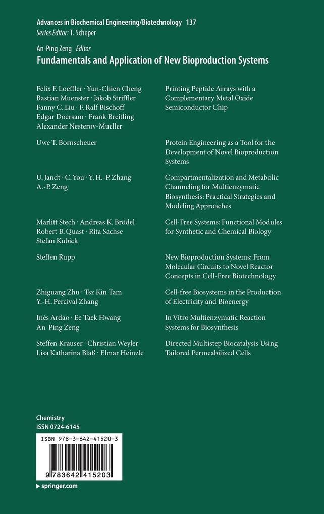 Weitere Ansicht: Fundamentals and Application of New Bioproduction Systems