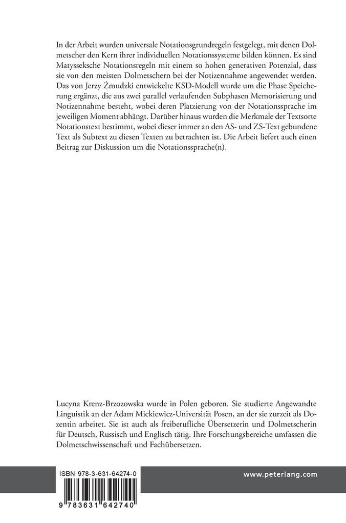 Weitere Ansicht: Das Notationssystem von Heinz Matyssek | Lucyna Krenz-Brzozowska