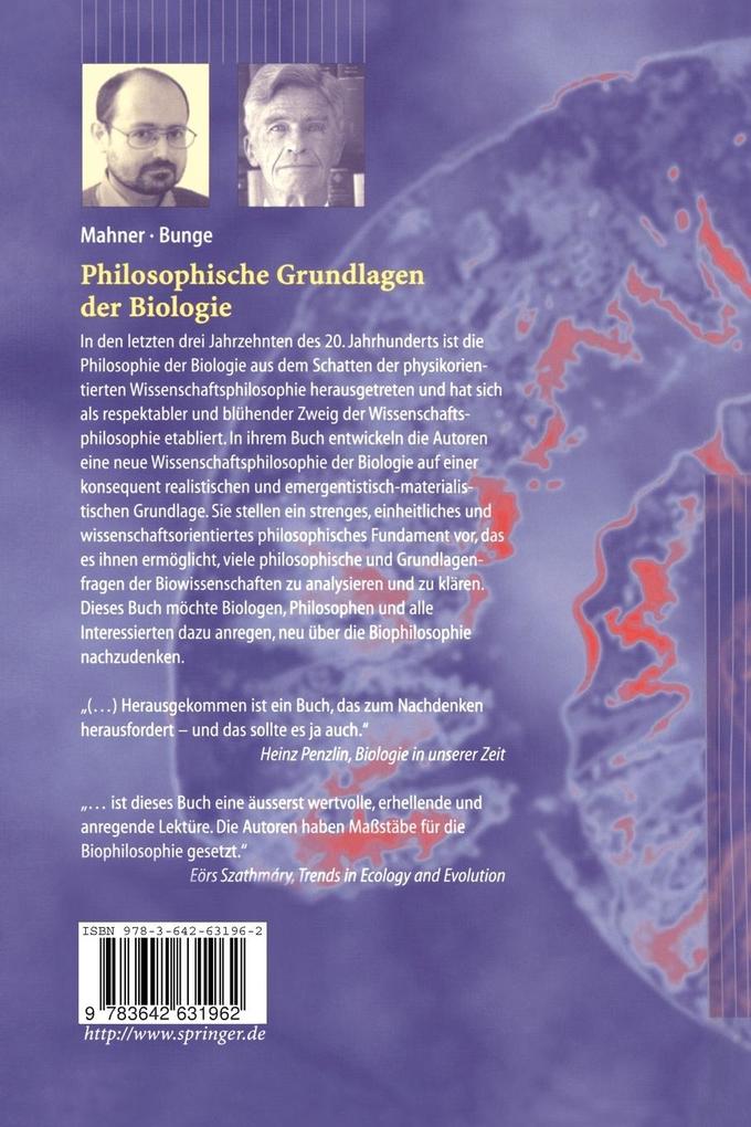 Weitere Ansicht: Philosophische Grundlagen der Biologie | Mario Bunge, Martin Mahner
