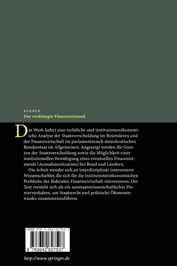 Weitere Ansicht: Der verdrängte Finanznotstand | Markus C. Kerber