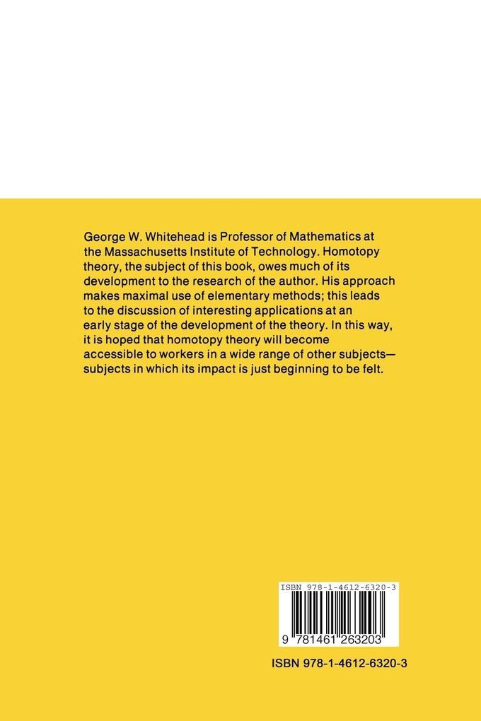 Weitere Ansicht: Elements of Homotopy Theory | George W. Whitehead