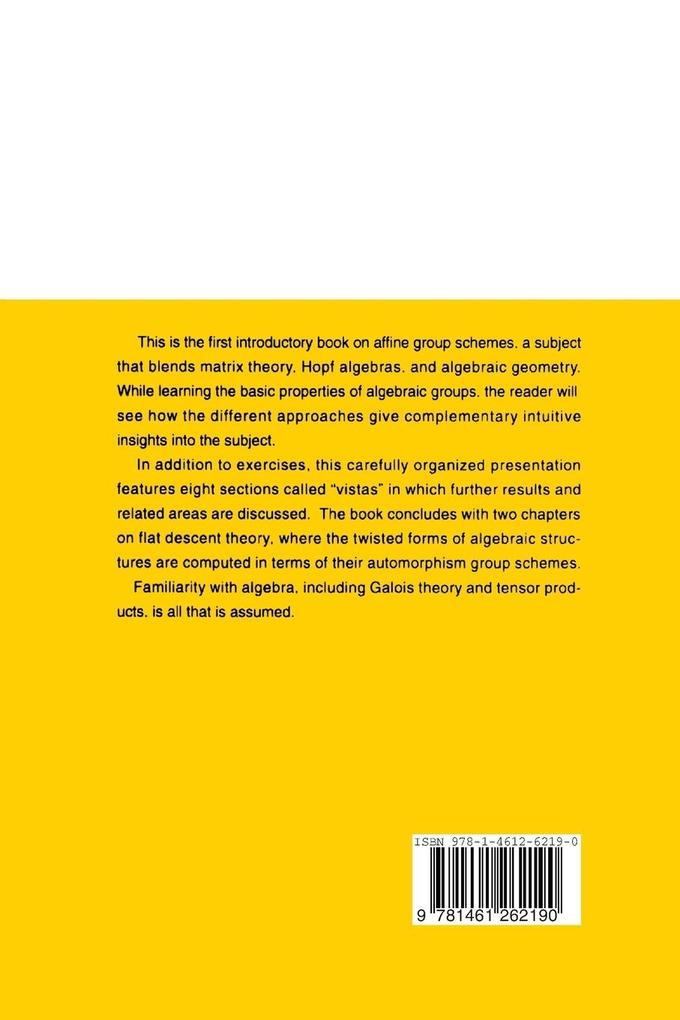 Weitere Ansicht: Introduction to Affine Group Schemes | W.C. Waterhouse