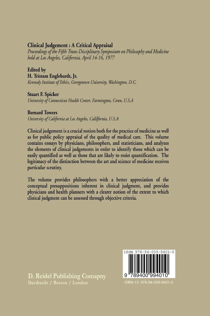 Weitere Ansicht: Clinical Judgment: A Critical Appraisal