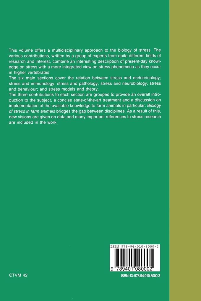 Weitere Ansicht: Biology of Stress in Farm Animals: An Integrative Approach