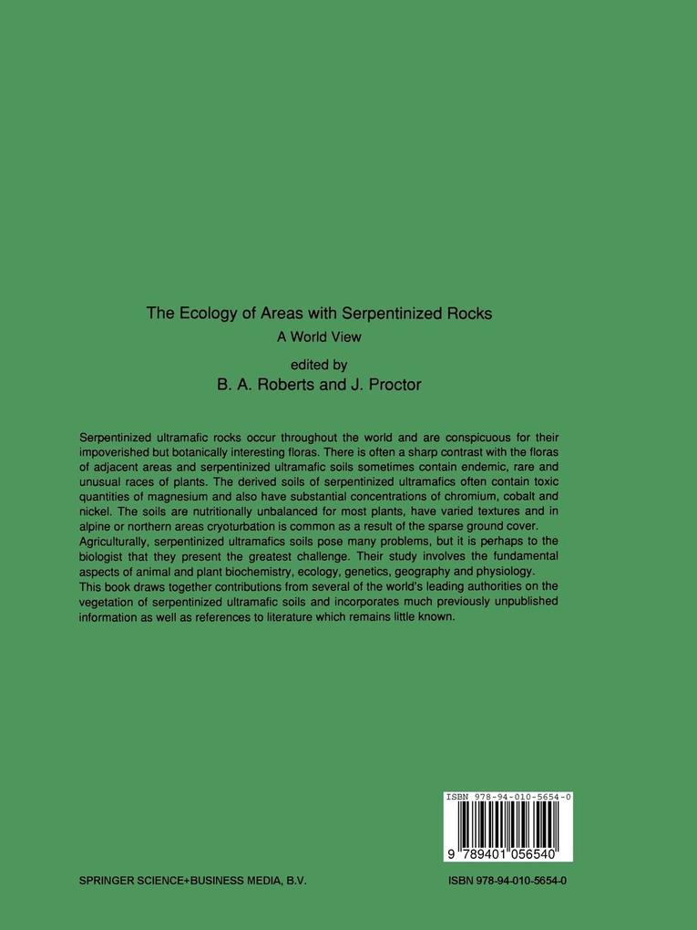 Weitere Ansicht: The Ecology of Areas with Serpentinized Rocks