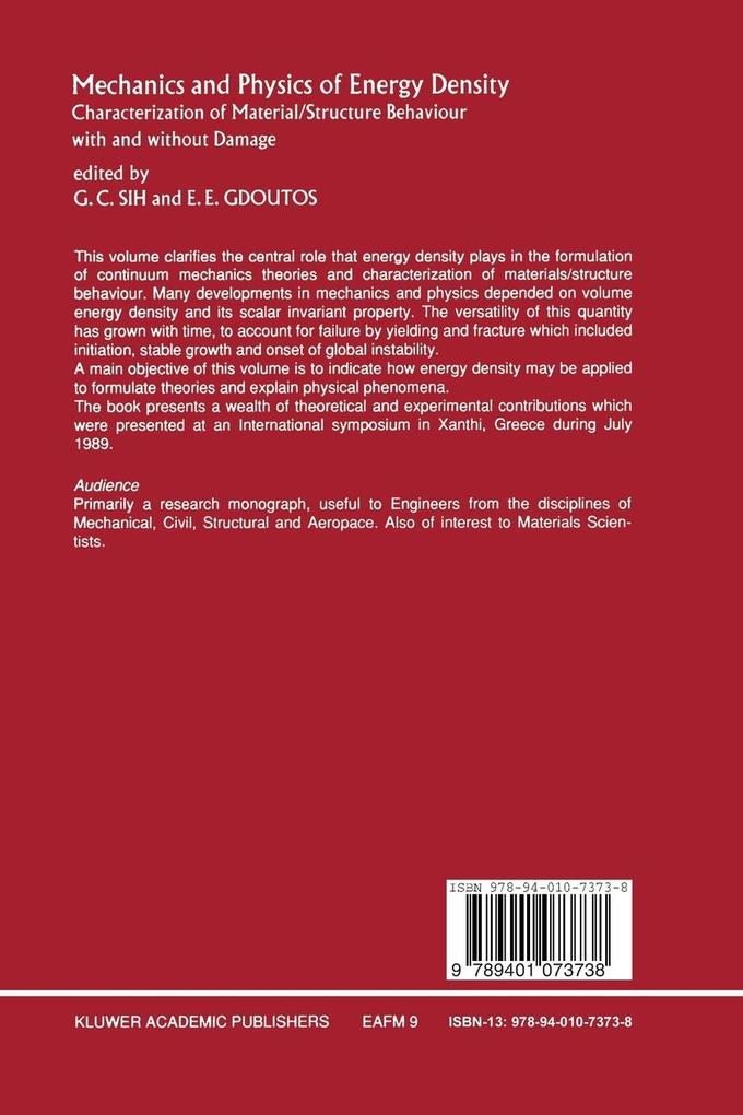 Weitere Ansicht: Mechanics and Physics of Energy Density