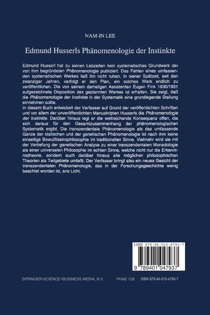Weitere Ansicht: Edmund Husserls Phänomenologie der Instinkte | Nam-In Lee
