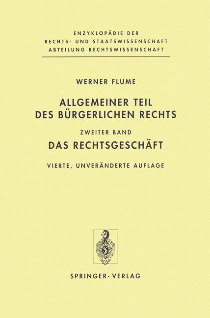 Weitere Ansicht: Allgemeiner Teil des Bürgerlichen Rechts | Werner Flume