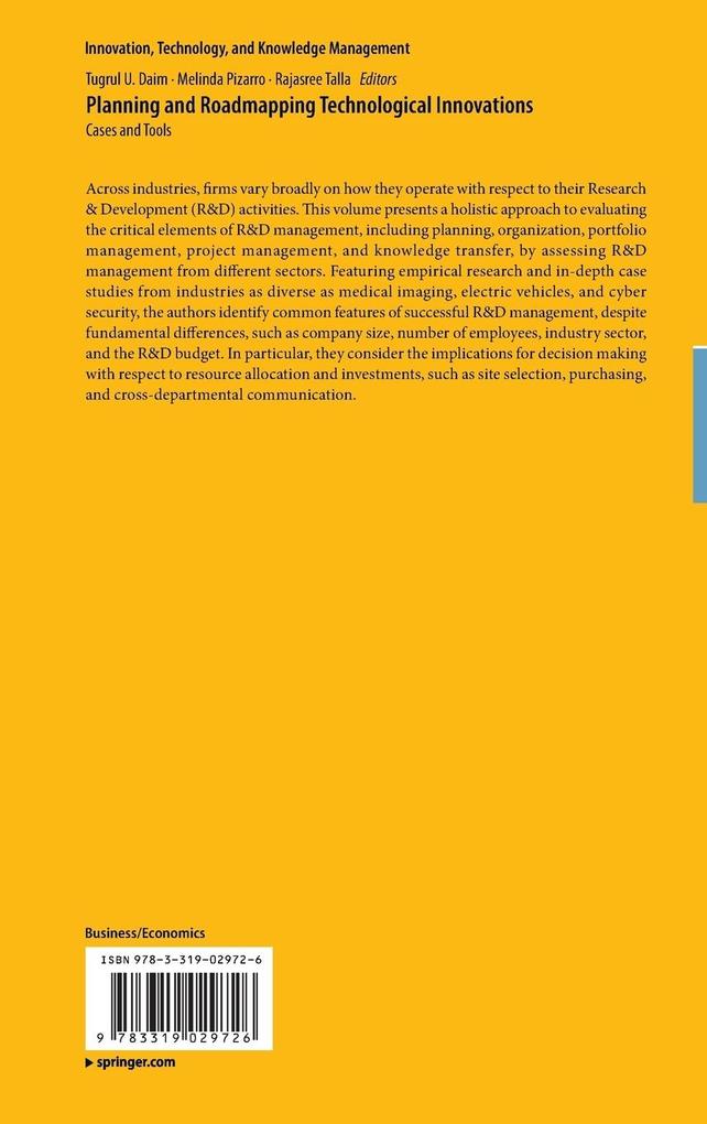 Weitere Ansicht: Planning and Roadmapping Technological Innovations