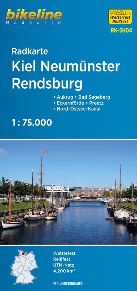 Produktbild: Bikeline Radkarte Kiel Neumünster Rendsburg 1 : 75 000