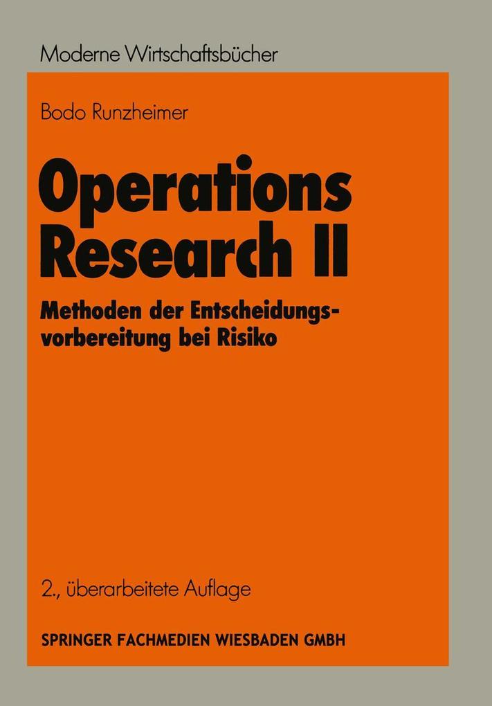 Produktbild: Operations Research II | Bodo Runzheimer