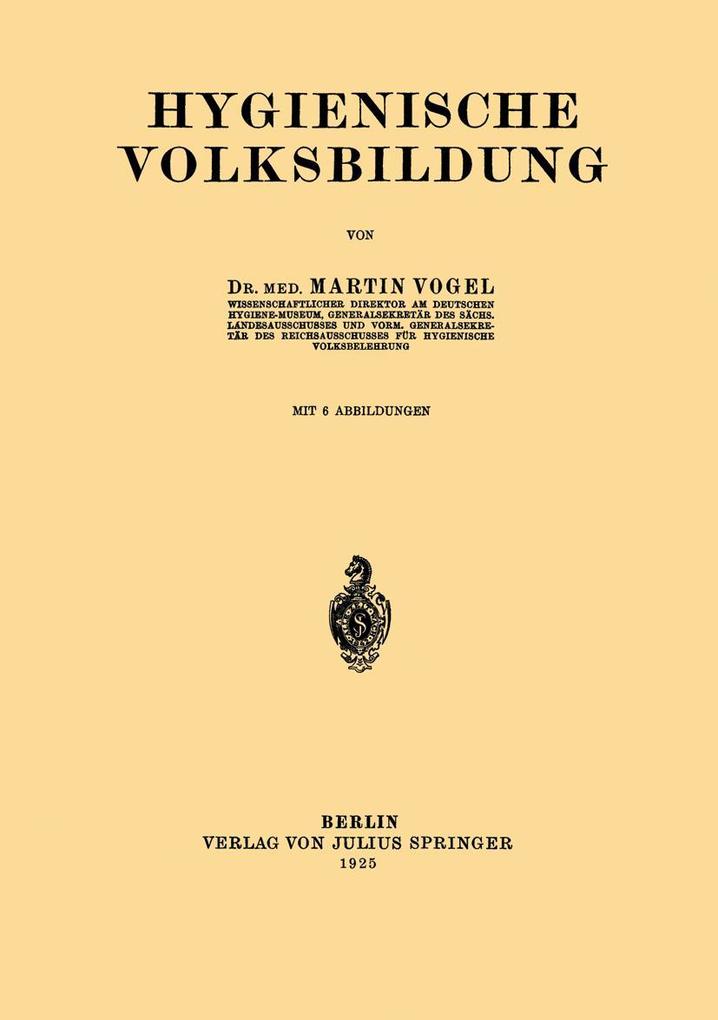 Produktbild: Hygienische Volksbildung | Martinl Voge