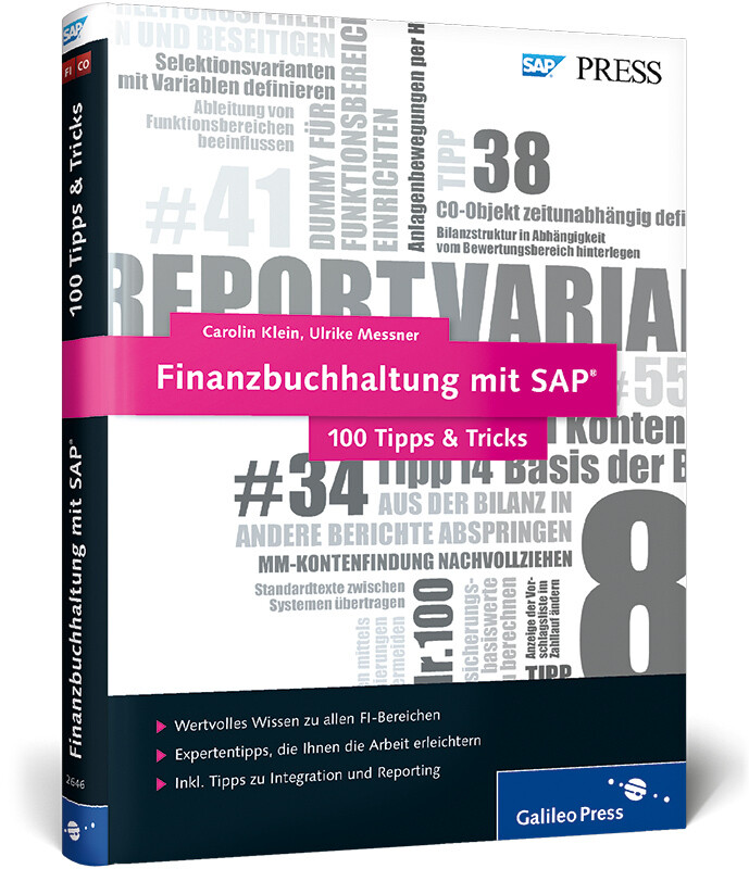 Produktbild: Finanzbuchhaltung mit SAP - 100 Tipps & Tricks | Carolin Klein, Ulrike Messner