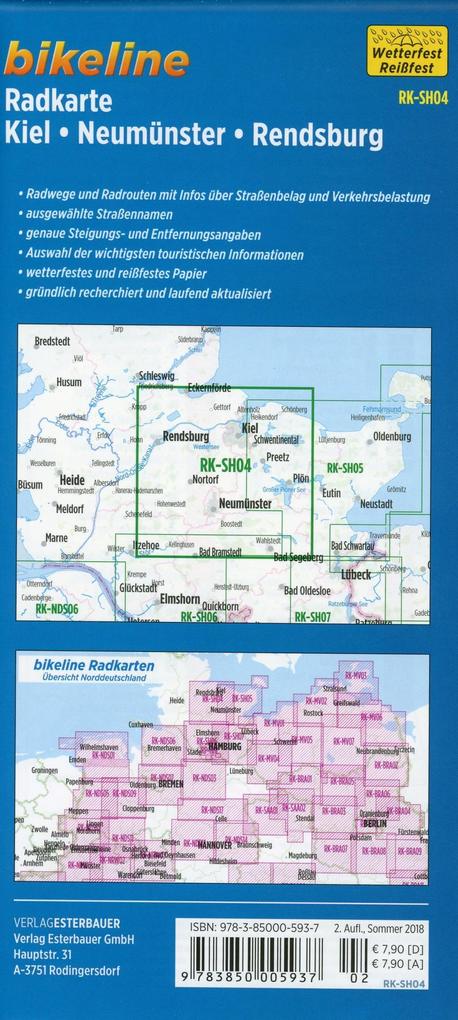 Weitere Ansicht: Bikeline Radkarte Kiel Neumünster Rendsburg 1 : 75 000
