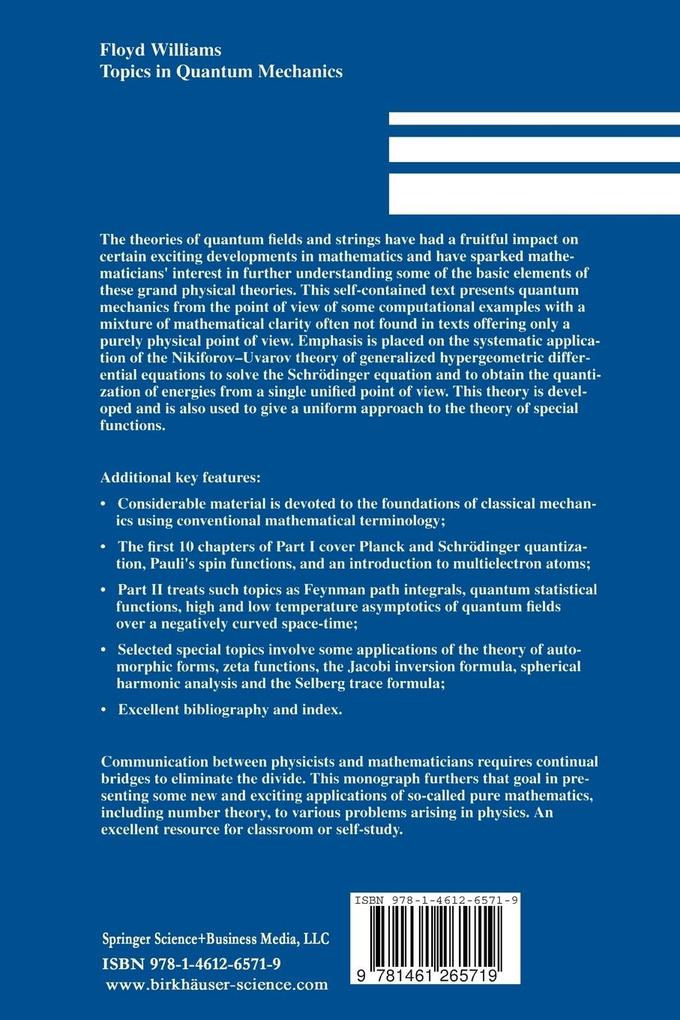 Weitere Ansicht: Topics in Quantum Mechanics | Floyd Williams