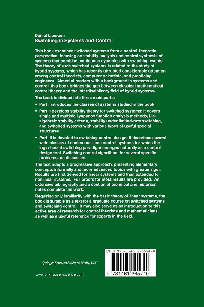 Weitere Ansicht: Switching in Systems and Control | Daniel Liberzon