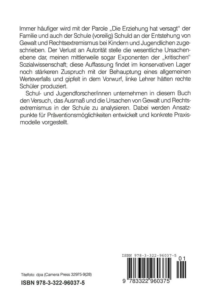 Weitere Ansicht: Schule, Gewalt und Rechtsextremismus | Wilfried Schubarth, Wolfgang Melzer
