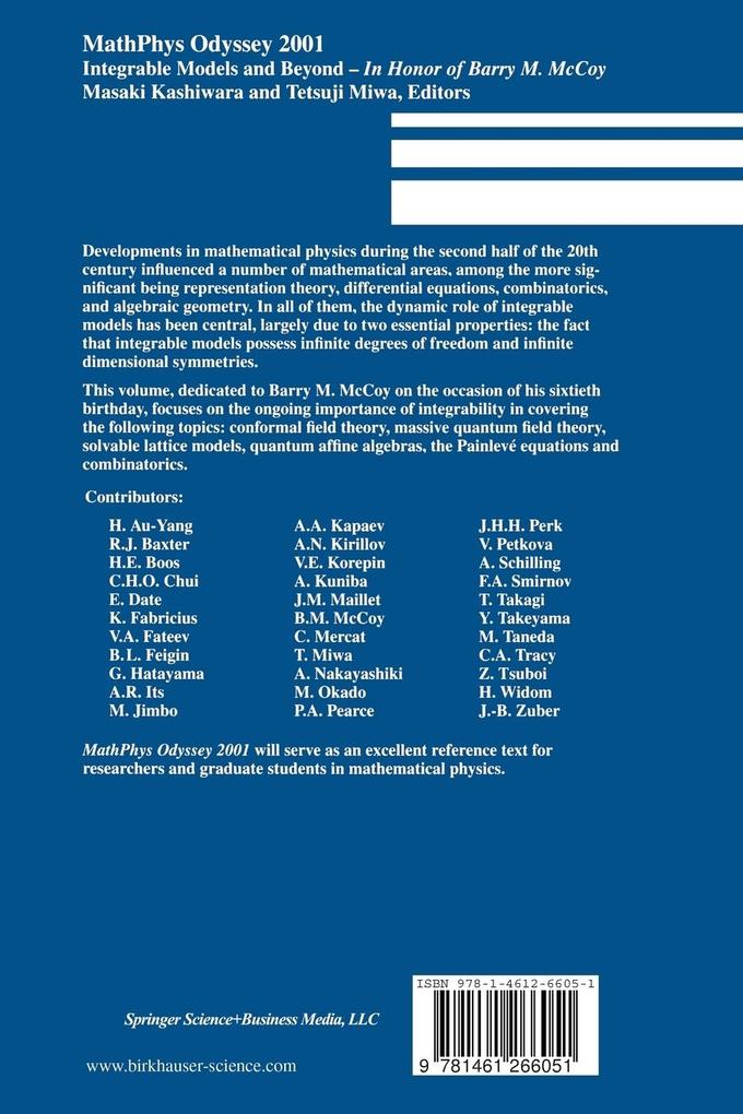 Weitere Ansicht: MathPhys Odyssey 2001